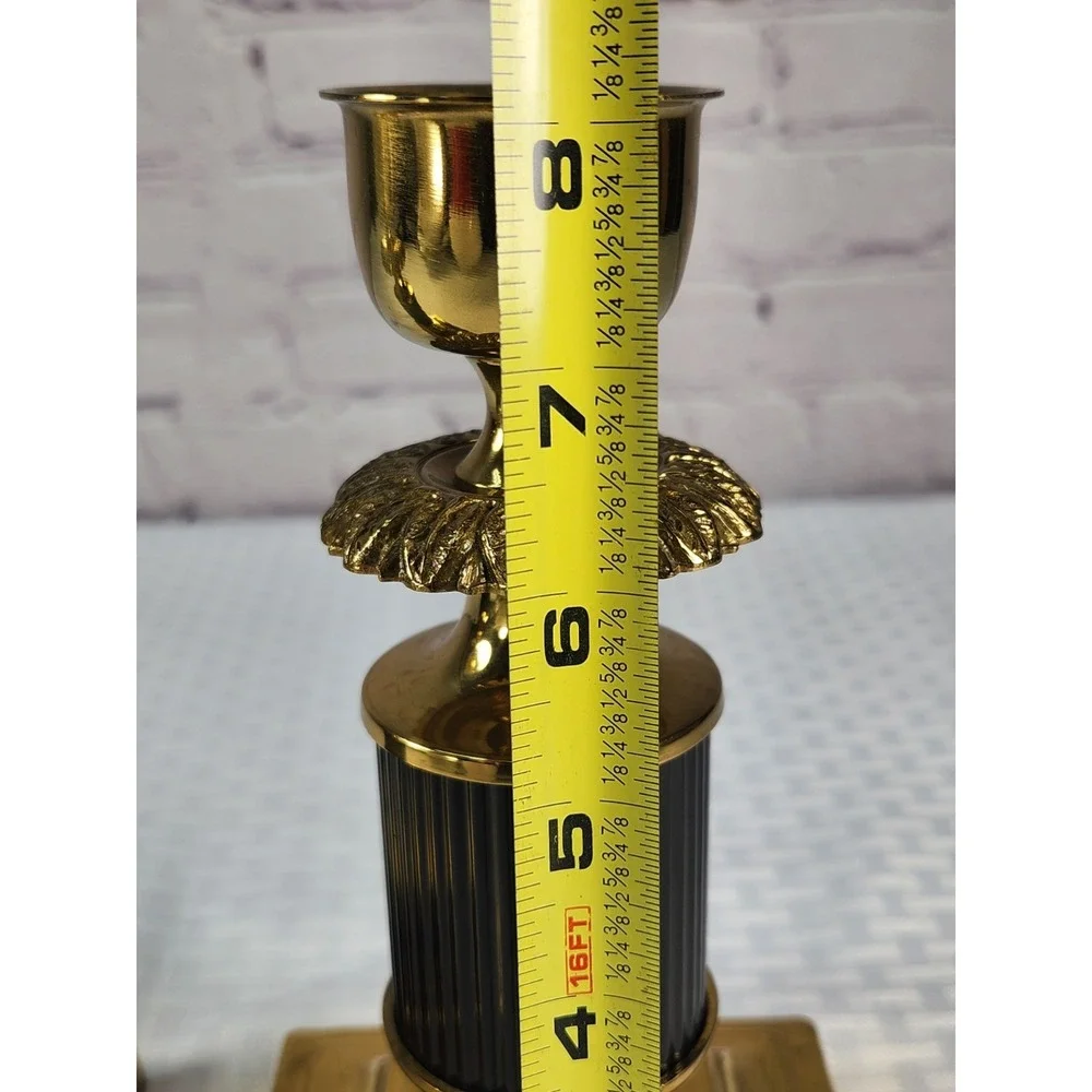 Annick Naudy Brass Crafted Candle Holder Sconce Candlestick Set 1970s